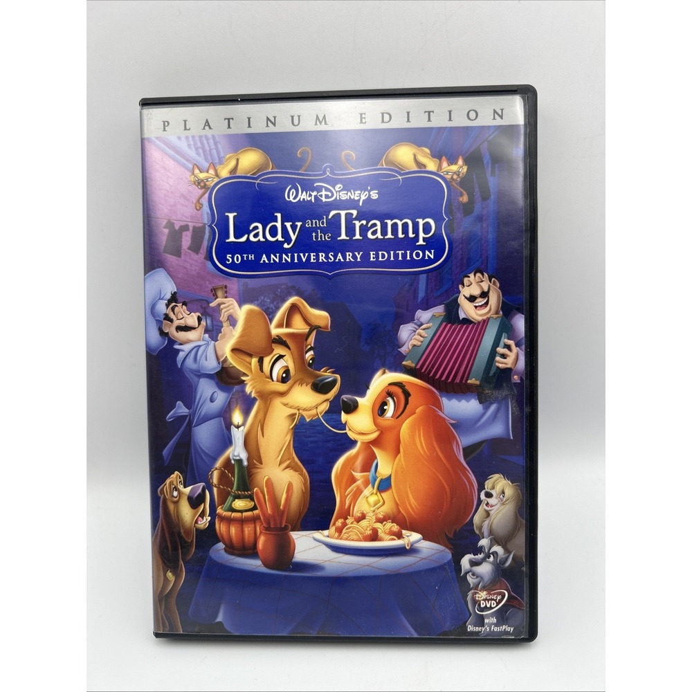 Lady and the Tramp Cartoon Dogs Love Music Siamese Cats Two-Disc 50th Platinum